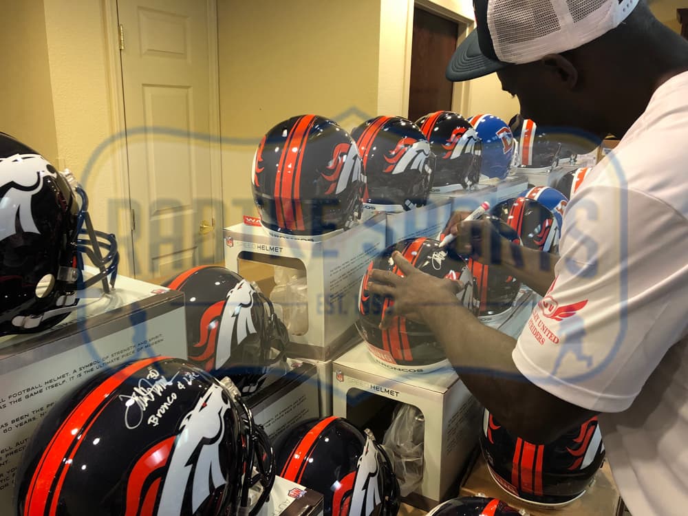 Terrell Davis Signed Denver Broncos Current Authentic NFL Helmet With “Broncos 4 Life” Inscription Terrell Davis Helmet terrell-davis-denver-broncos-current-nfl, Denver Broncos, view 2, supplier stock photo