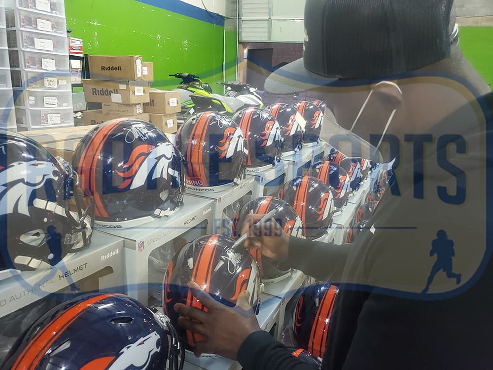 Terrell Davis Signed Denver Broncos Speed Authentic NFL Helmet with “HOF 17” Inscription Terrell Davis Helmet terrell-davis-denver-broncos-speed-nfl, Denver Broncos, view 2, supplier stock photo