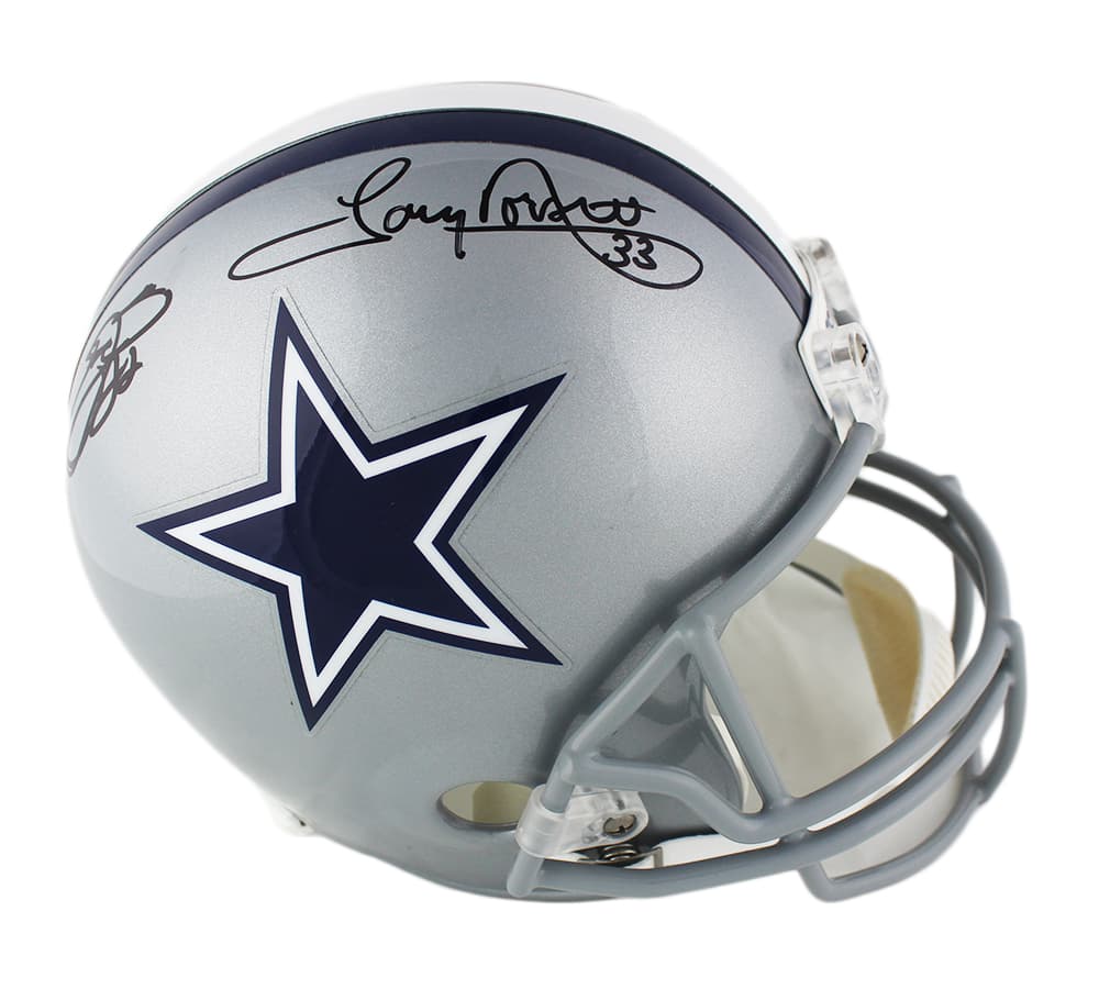 Tony Dorsett & Emmitt Smith Signed Dallas Cowboys Speed Full Size NFL Helmet Tony Dorsett Helmet tony-dorsett-emmitt-smith-dallas-cowboys, Dallas Cowboys, supplier stock photo