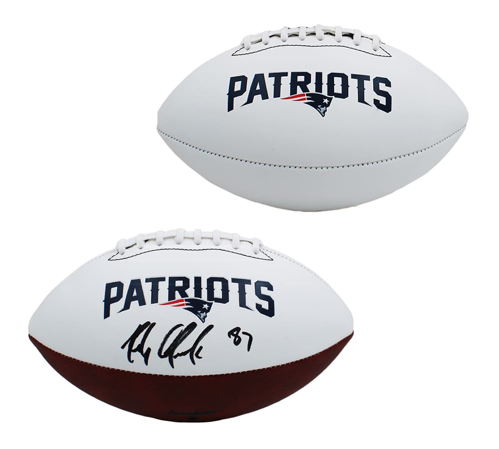Rob Gronkowski Signed New England Patriots White NFL Football Rob Gronkowski Ball rob-gronkowski-england-patriots-white-nfl, New England Patriots, supplier stock photo