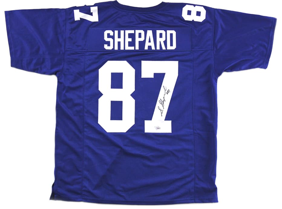 Sterling Shepard Signed New York Custom Blue Jersey Sterling Shepard Jersey sterling-shepard-york-blue, supplier stock photo