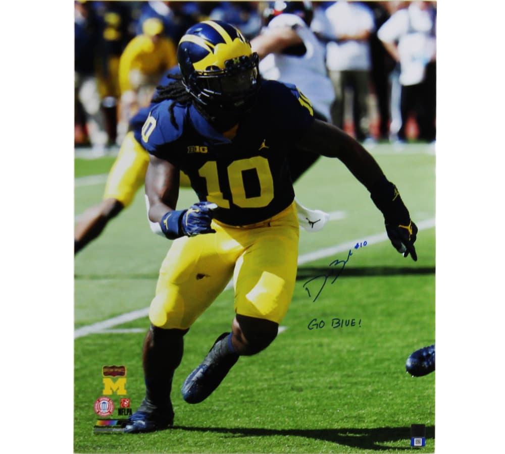 Devin Bush Signed Michigan Wolverines 16×20 Photo Running-With “Go Blue” Inscription Devin Bush Photo 16x20-devin-bush-michigan-wolverines-16-20, Michigan Wolverines, supplier stock photo