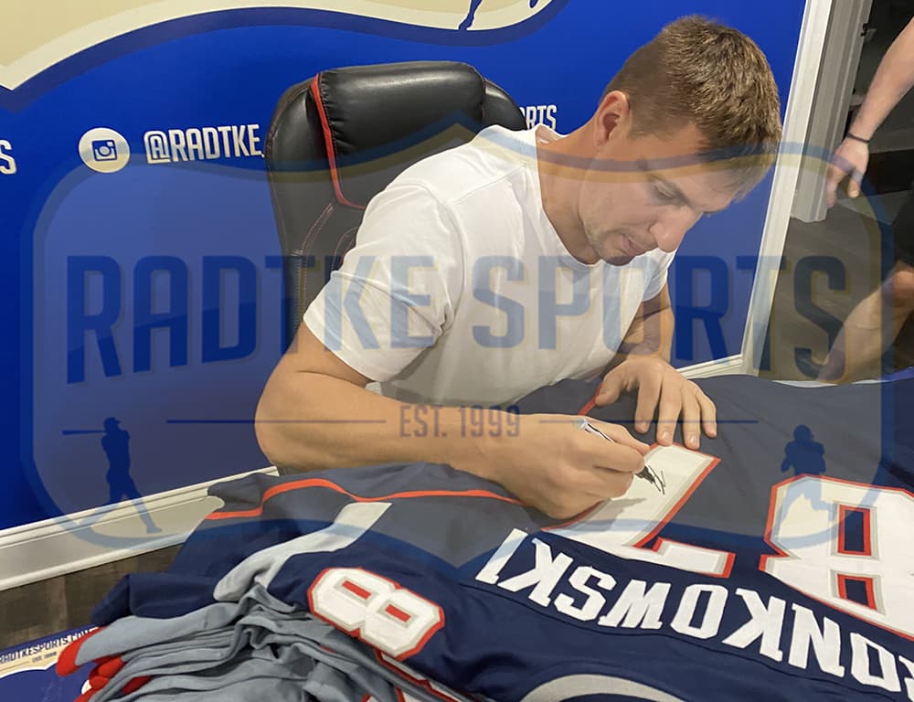 Rob Gronkowski Signed New England Custom Navy Jersey Rob Gronkowski Jersey rob-gronkowski-england-navy, view 3, supplier stock photo