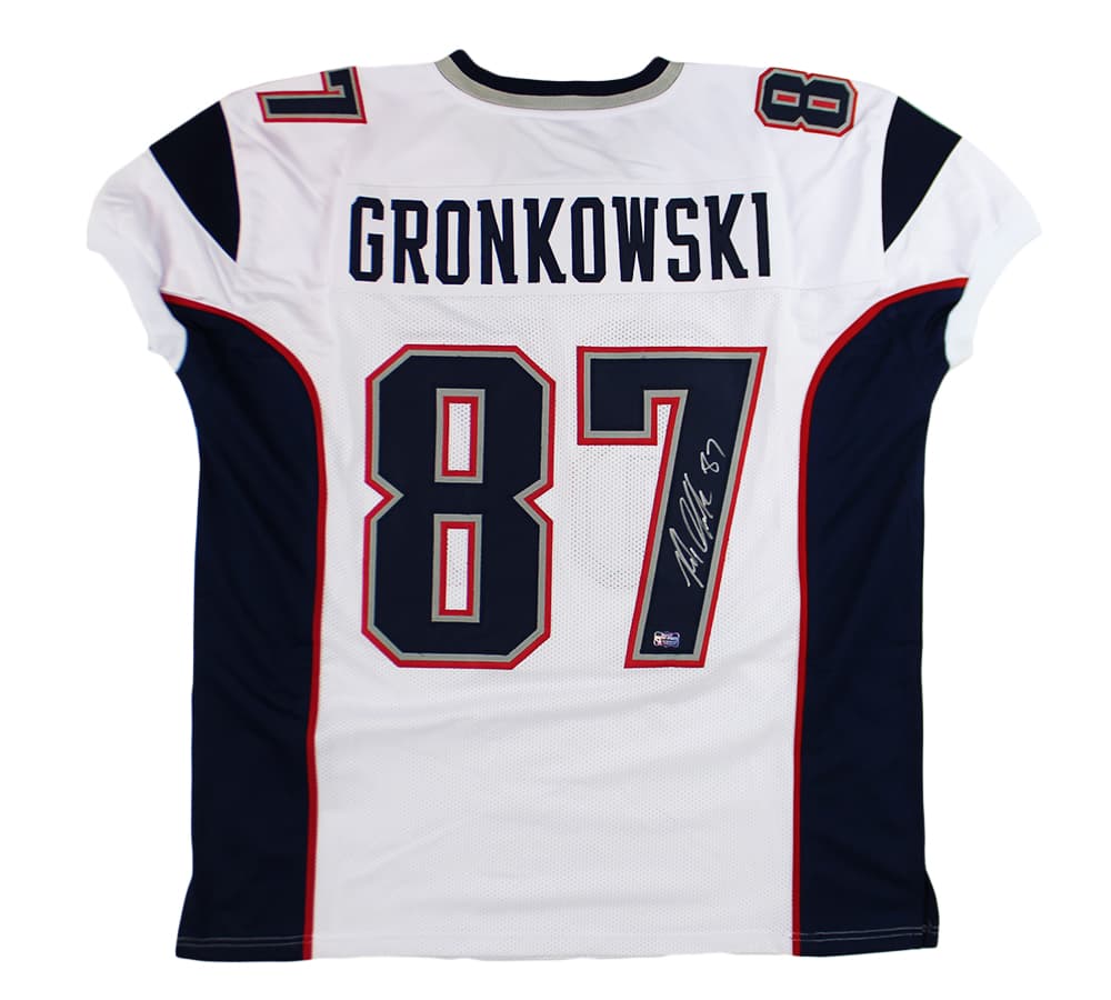 Rob Gronkowski Signed New England Custom White Jersey Rob Gronkowski Jersey rob-gronkowski-england-white, supplier stock photo