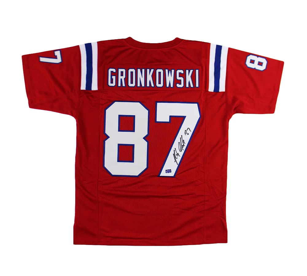 Rob Gronkowski Signed New England Custom Red Jersey Rob Gronkowski Jersey rob-gronkowski-england-red, supplier stock photo