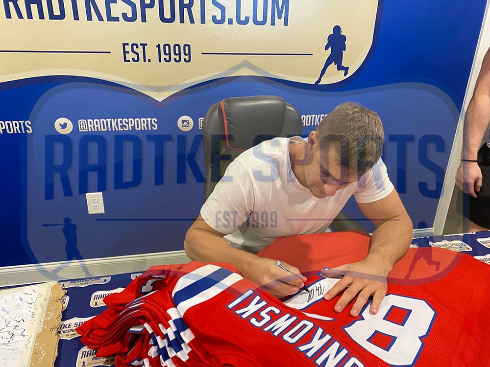 Rob Gronkowski Signed New England Custom Red Jersey Rob Gronkowski Jersey rob-gronkowski-england-red, view 3, supplier stock photo