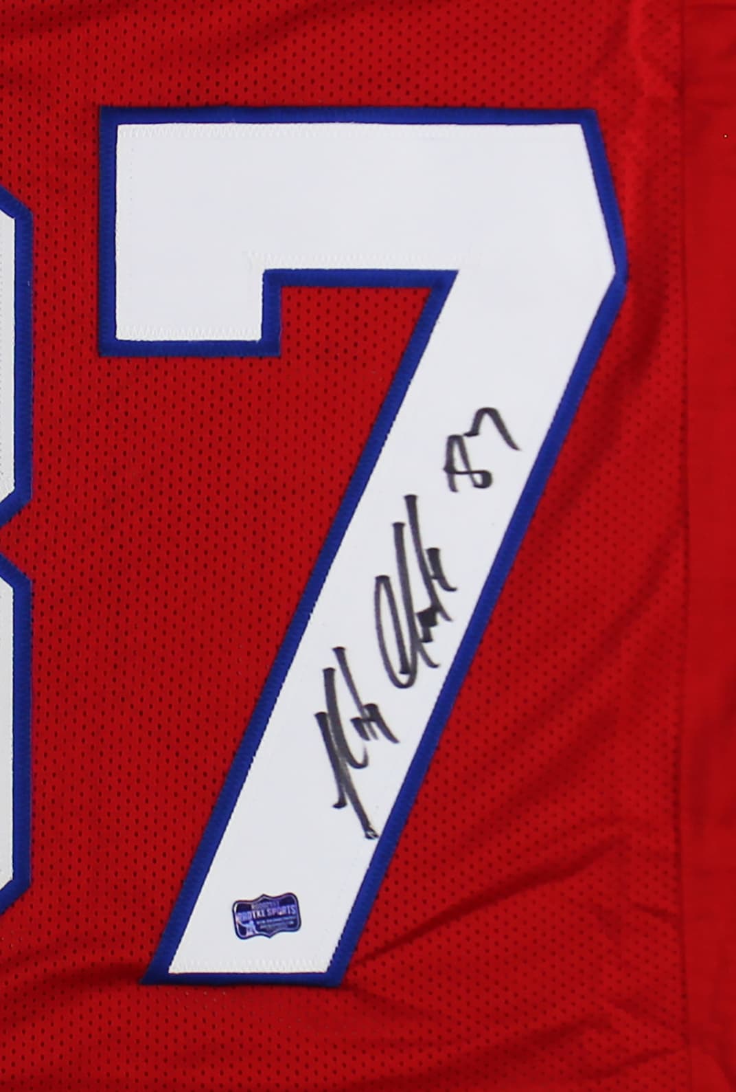 Rob Gronkowski Signed New England Custom Red Jersey Rob Gronkowski Jersey rob-gronkowski-england-red, view 2, supplier stock photo