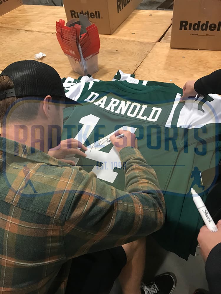 Sam Darnold Signed New York Custom Green Jersey Sam Darnold Jersey sam-darnold-york-green, view 3, supplier stock photo