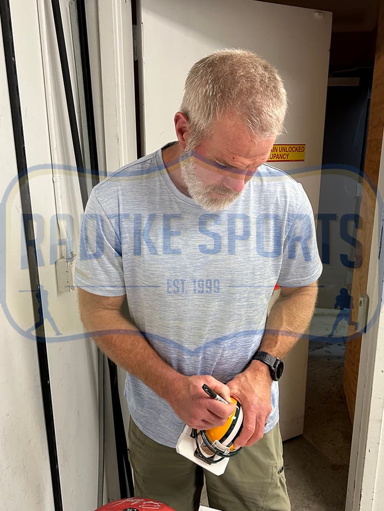 Brett Favre Signed Green Bay Packers Speed NFL Mini Helmet Brett Favre Helmet brett-favre-green-bay-packers-speed, Green Bay Packers, view 2, supplier stock photo