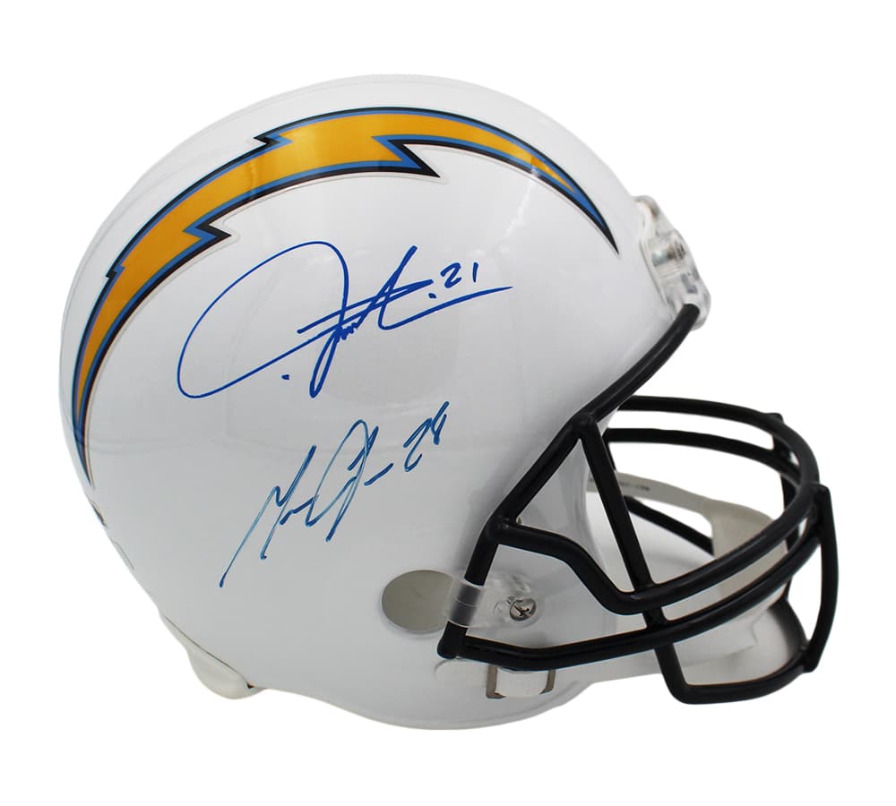 Melvin Gordon & LaDainian Tomlinson Signed Los Angeles Chargers Current Full Size NFL Helmet Melvin Gordon Helmet melvin-gordon-ladainian-tomlinson-los-angeles, supplier stock photo