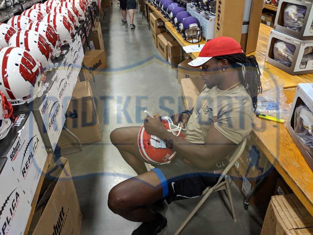 Melvin Gordon Signed Wisconsin Badgers Schutt Full Size NCAA Red & White Helmet With “On Wisconsin” Inscription Melvin Gordon Helmet melvin-gordon-wisconsin-badgers-schutt-full, Wisconsin Badgers, view 2, supplier stock photo