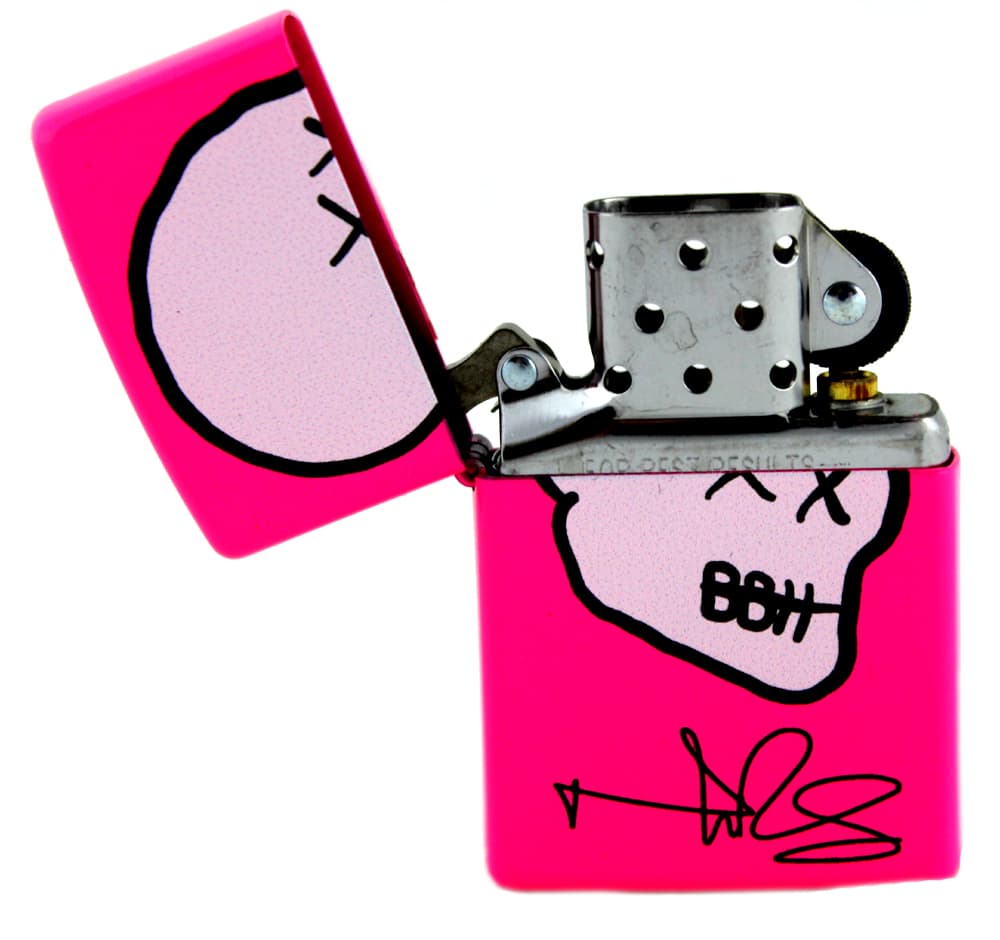 Norman Reedus Exclusive Zippo Lighter with Big Bald Head Logo – Neon Pink with White Logo Norman Reedus Other norman-reedus-zippo-lighter-big-bald, view 2, supplier stock photo