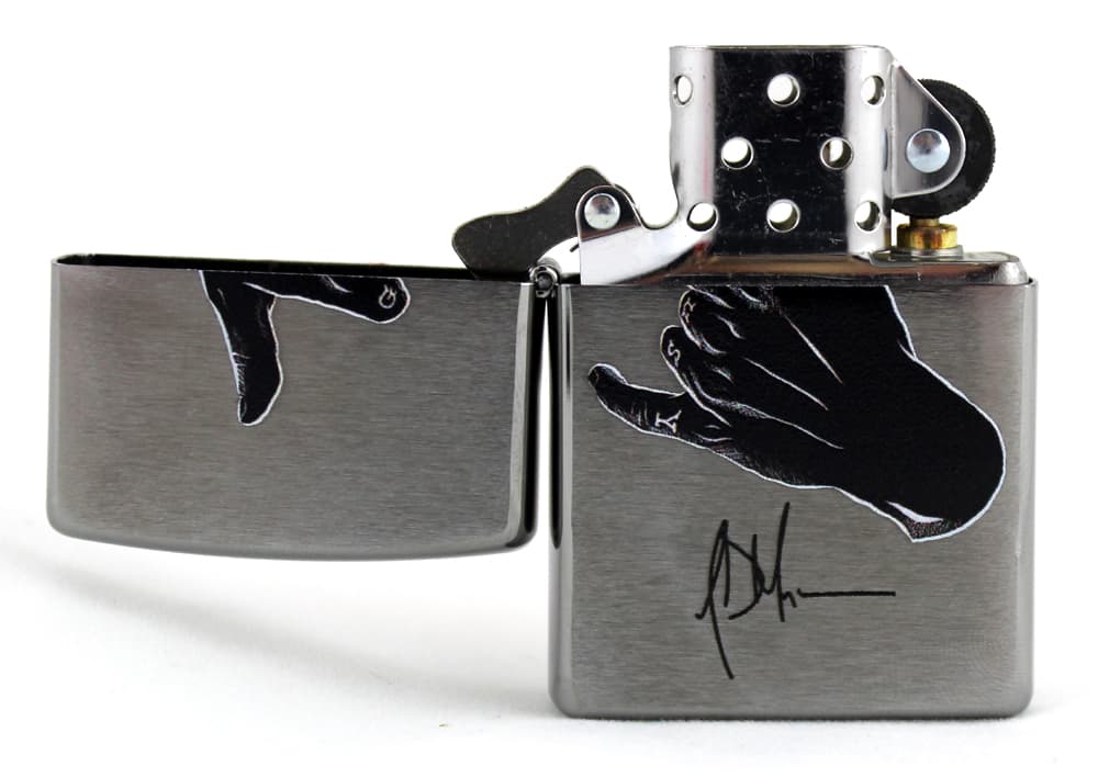 Jeffrey Dean Morgan Exclusive Zippo Lighter Chrome with Black Logo Jeffrey Dean Morgan Other jeffrey-dean-morgan-zippo-lighter-chrome, view 2, supplier stock photo