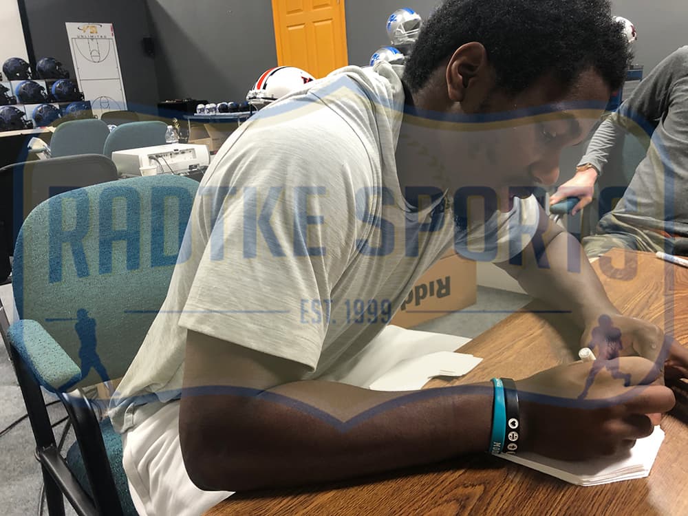 Kerryon Johnson Signed Detroit Custom Blue Jersey Kerryon Johnson Jersey kerryon-johnson-detroit-blue, view 3, supplier stock photo