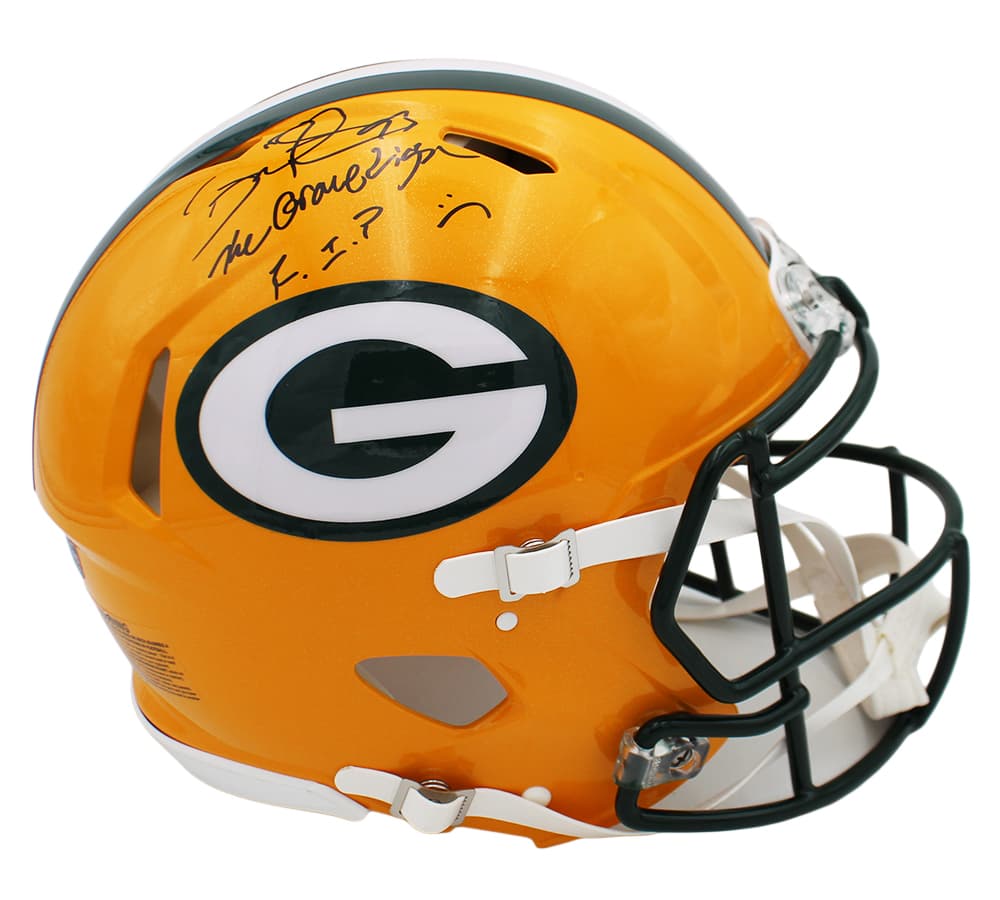 Gilbert Brown Signed Green Bay Packers Speed Authentic NFL Helmet with “Gravedigger & RIP” Inscription Gilbert Brown Helmet gilbert-brown-green-bay-packers-speed, Green Bay Packers, view 2, supplier stock photo