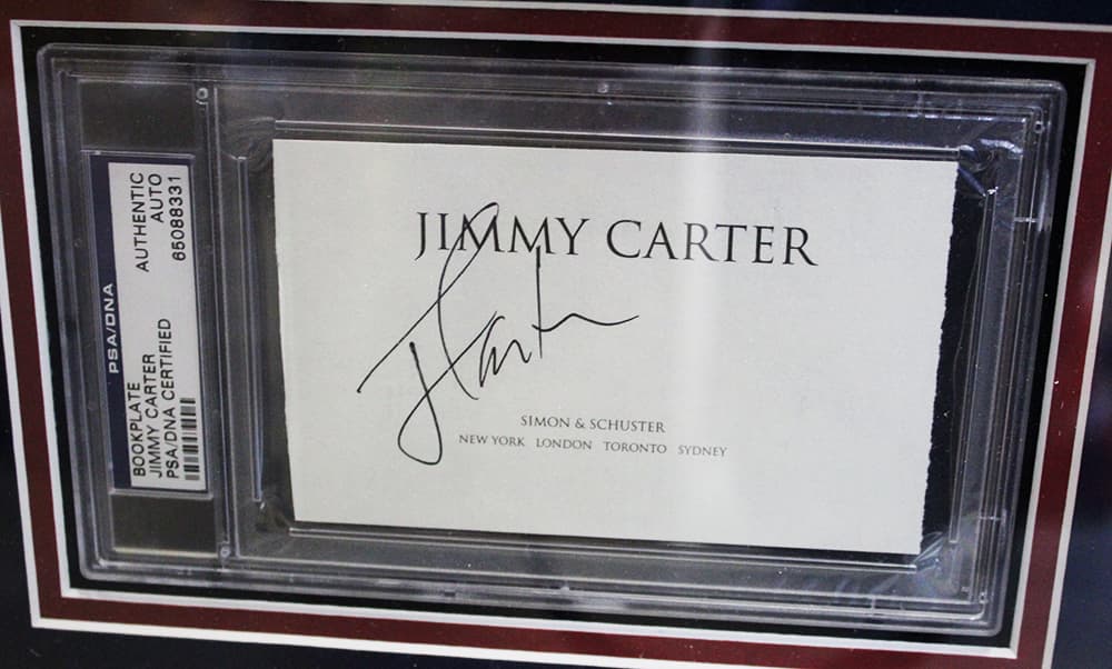 Jimmy Carter Signed 21″x27″ Framed Presidential Bookplate Jimmy Carter Other 21x27-jimmy-carter-21-x27-framed-presidential, view 2, supplier stock photo