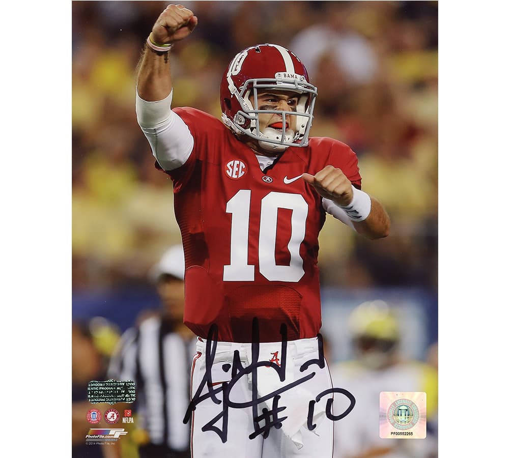 AJ McCarron Signed Alabama Crimson Tide Unframed 8×10 NCAA Photo – Celebrating Photo 8x10-aj-mccarron-alabama-crimson-tide-unframed, Alabama Crimson Tide, supplier stock photo