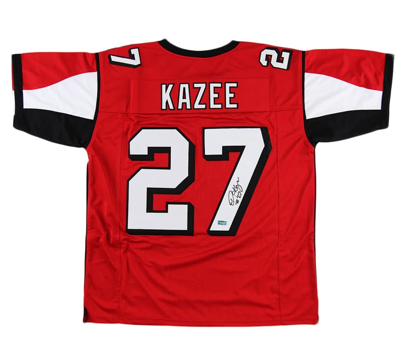 Damontae Kazee Signed Atlanta Custom Red Jersey Damontae Kazee Jersey damontae-kazee-atlanta-red, supplier stock photo