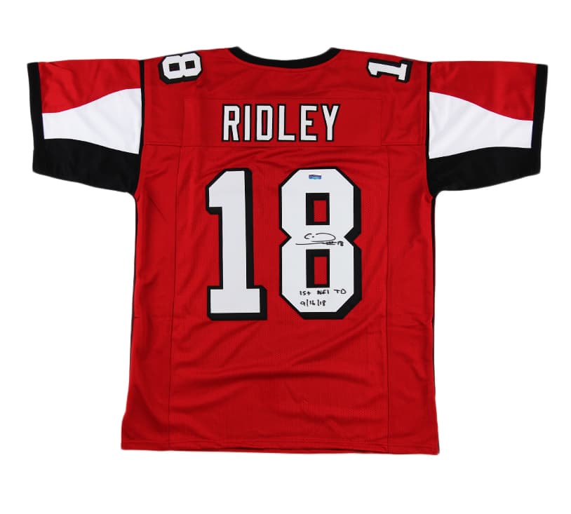 Calvin Ridley Signed Atlanta Custom Red Jersey with “1st NFL TD 9/16/18” Inscription Calvin Ridley Jersey calvin-ridley-atlanta-red-1st-nfl, supplier stock photo