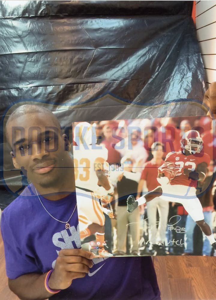 Kevin Norwood Signed Alabama Crimson Tide Unframed 16×20 NCAA Color Photo – Falling Back with “Mr. Clutch” Inscription Photo 16x20-kevin-norwood-alabama-crimson-tide, Alabama Crimson Tide, view 2, supplier stock photo