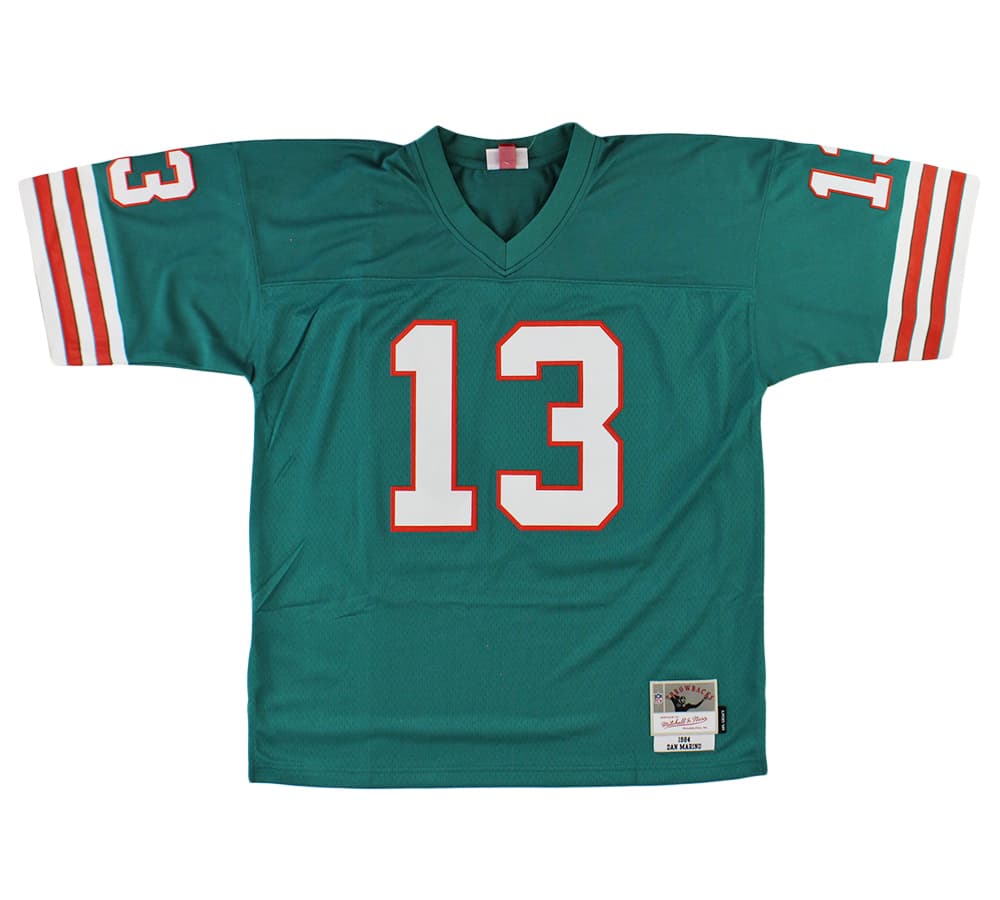 Dan Marino Signed Miami Dolphins Mitchell & Ness Teal NFL Jersey Dan Marino Jersey dan-marino-miami-dolphins-mitchell-ness, Miami Dolphins, view 3, supplier stock photo