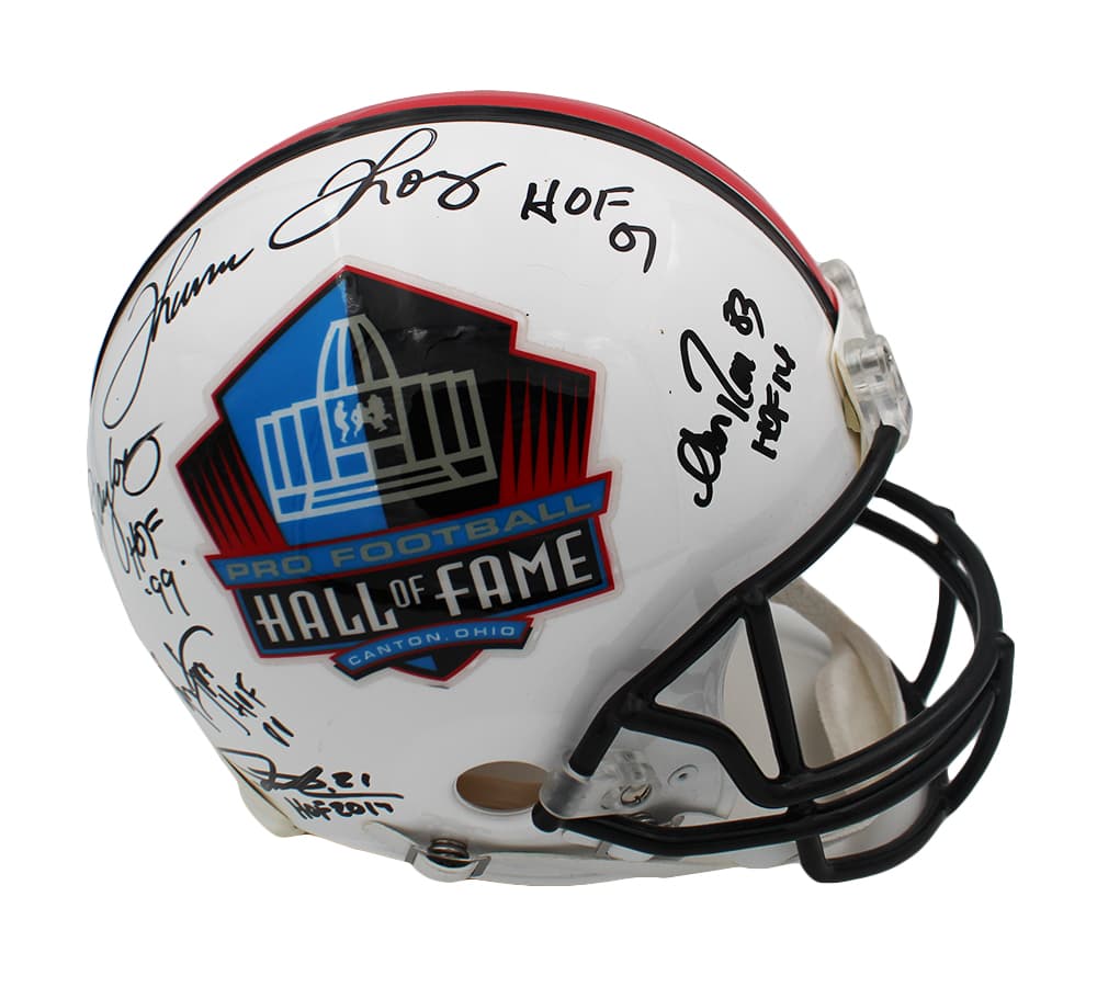 Multi-Signed NFL Hall of Fame Authentic Helmet With 11 Signatures Helmet multi-nfl-hall-fame-11-signatures, supplier stock photo