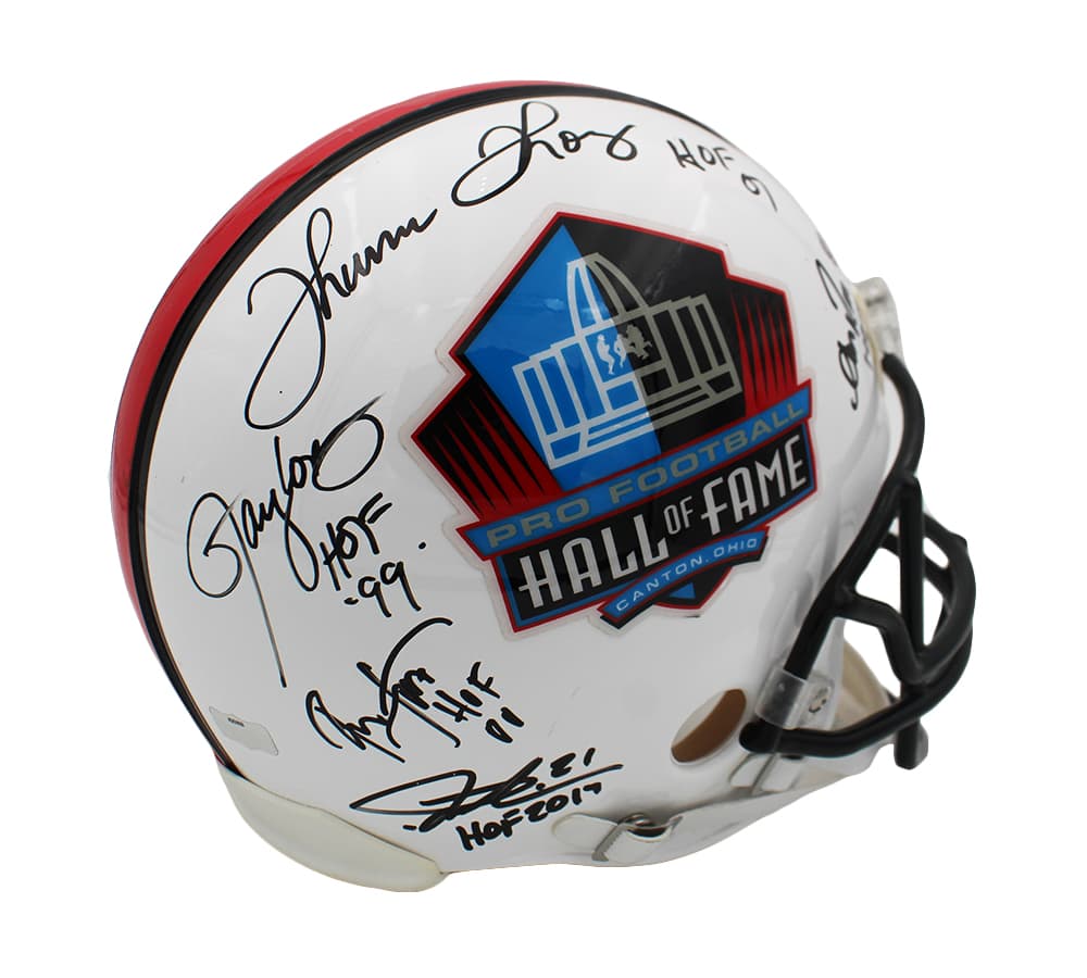 Multi-Signed NFL Hall of Fame Authentic Helmet With 11 Signatures Helmet multi-nfl-hall-fame-11-signatures, view 4, supplier stock photo