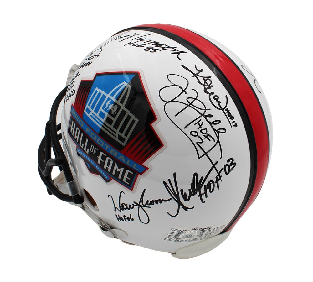 Multi-Signed NFL Hall of Fame Authentic Helmet With 11 Signatures Helmet multi-nfl-hall-fame-11-signatures, view 3, supplier stock photo