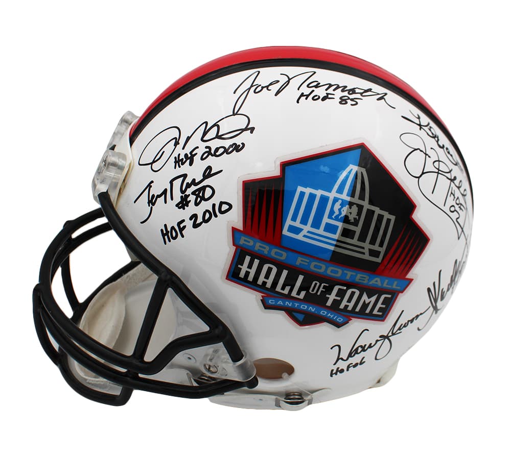 Multi-Signed NFL Hall of Fame Authentic Helmet With 11 Signatures Helmet multi-nfl-hall-fame-11-signatures, view 2, supplier stock photo