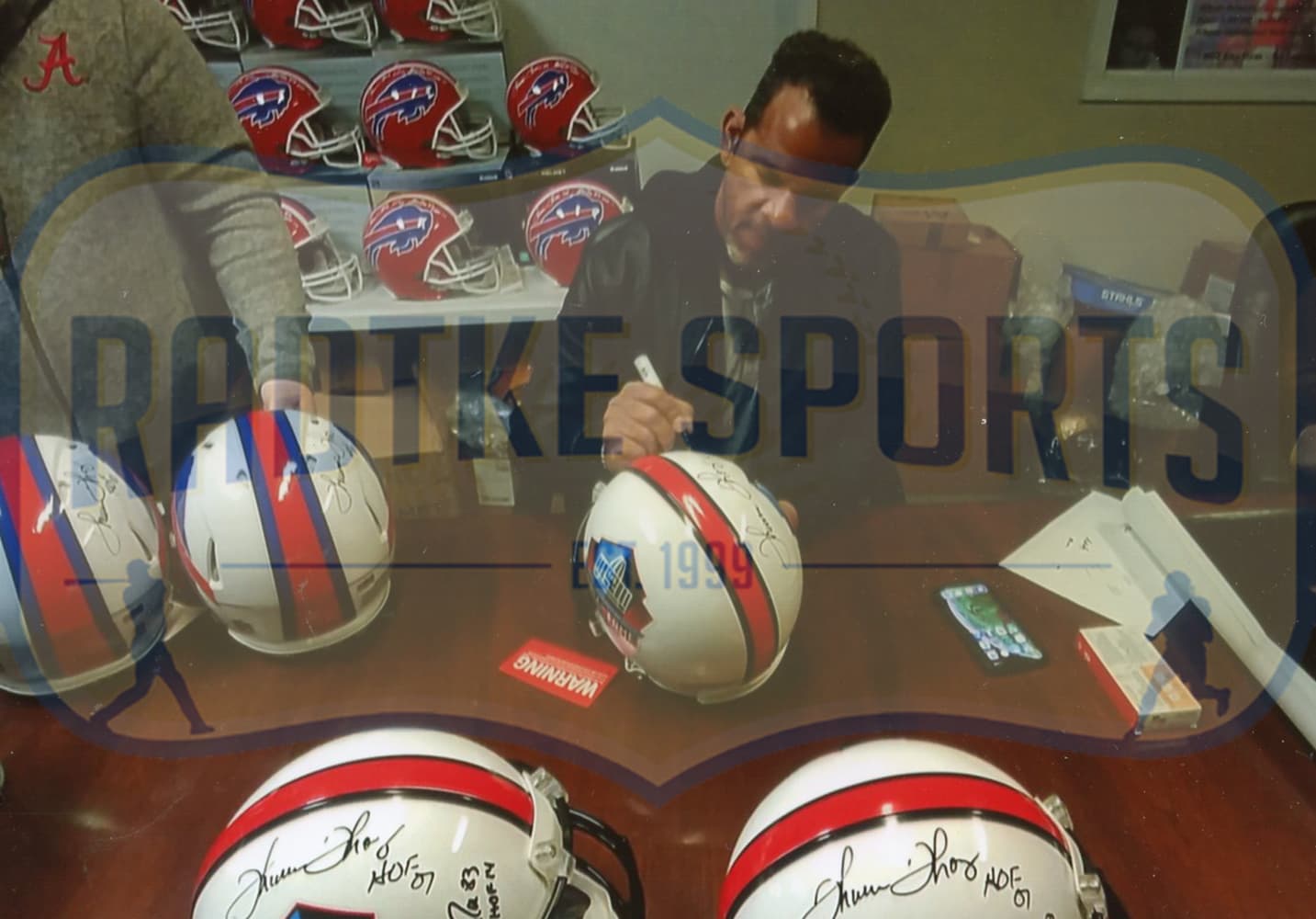 Multi-Signed NFL Hall of Fame Authentic Helmet With 11 Signatures Helmet multi-nfl-hall-fame-11-signatures, view 7, supplier stock photo