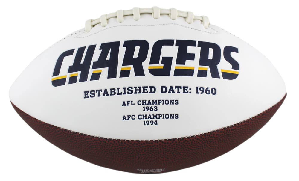 Melvin Gordon Signed Los Angeles Chargers NFL Embroidered Football with “Flash Gordon” Inscription Melvin Gordon Ball melvin-gordon-los-angeles-chargers-nfl, view 3, supplier stock photo