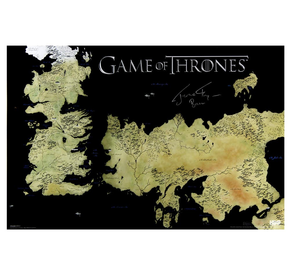 Jerome Flynn Signed Game of Thrones Westeros Map 24×36 Poster with “Bronn” Inscription Jerome Flynn Other 24x36-jerome-flynn-game-thrones-westeros-map, supplier stock photo