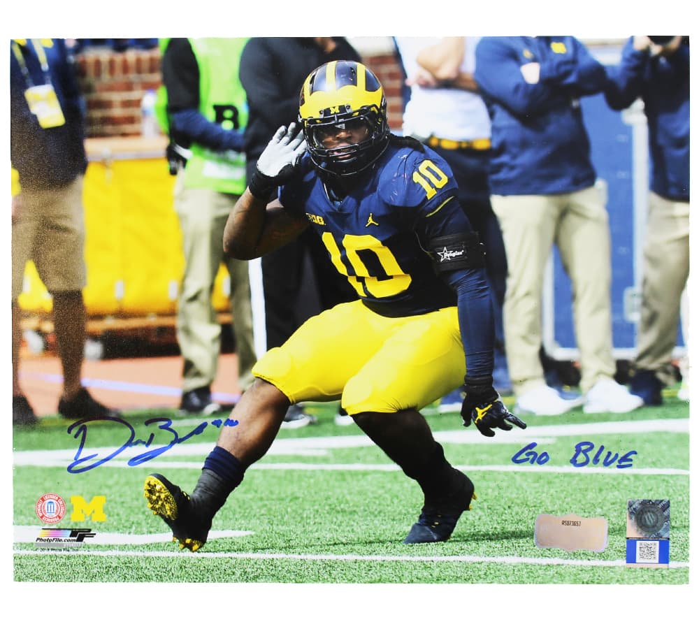 Devin Bush Signed Michigan Wolverines 8×10 Photo-Ear-With “Go Blue” Inscription Devin Bush Photo 8x10-devin-bush-michigan-wolverines-8-10, Michigan Wolverines, supplier stock photo