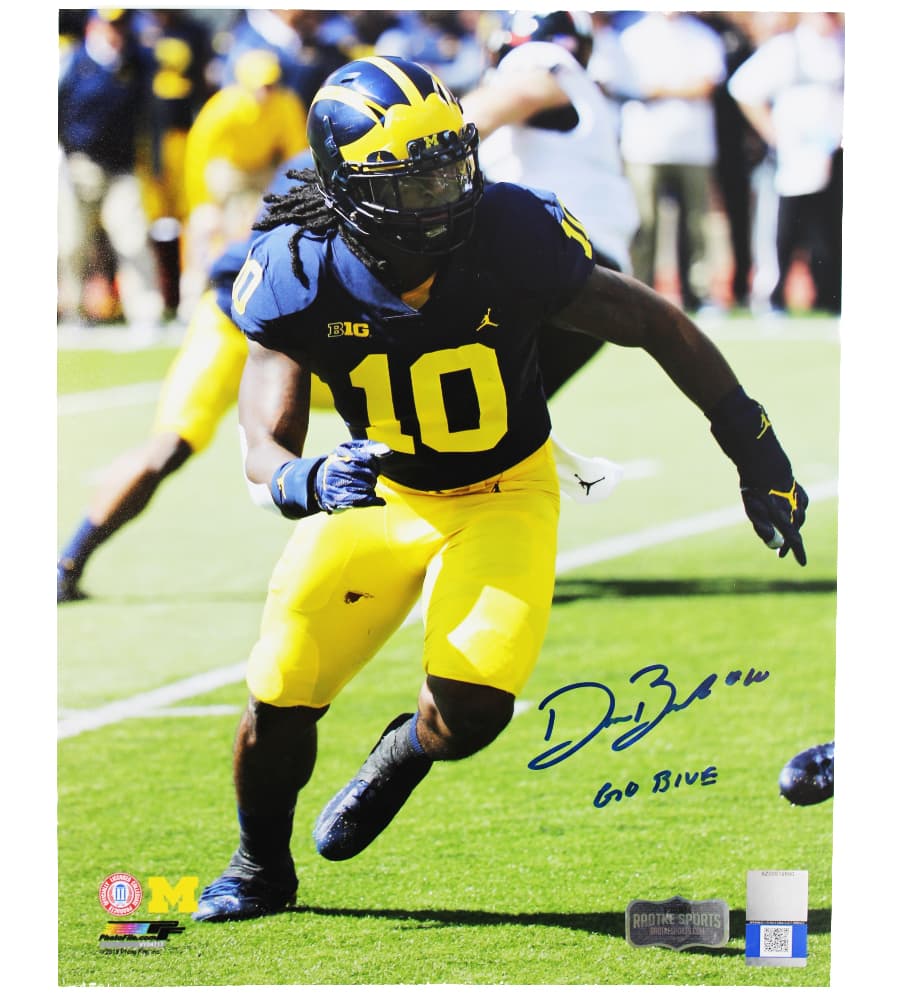 Devin Bush Signed Michigan Wolverines 8×10 Photo-Running-With “Go Blue” Inscription Devin Bush Photo 8x10-devin-bush-michigan-wolverines-8-10, Michigan Wolverines, supplier stock photo