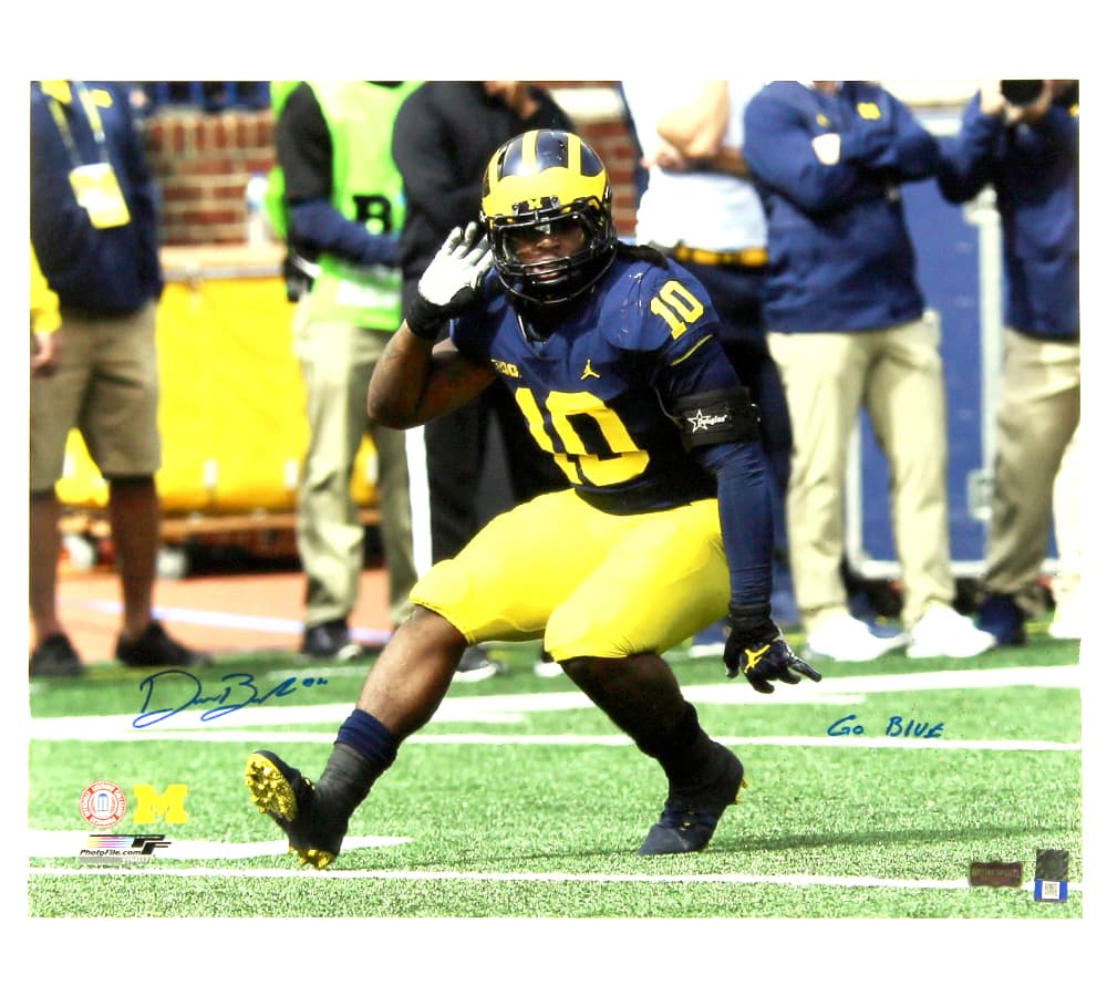 Devin Bush Signed Michigan Wolverines 16×20 Photo-Ear-With “Go Blue” Inscription Devin Bush Photo 16x20-devin-bush-michigan-wolverines-16-20, Michigan Wolverines, supplier stock photo