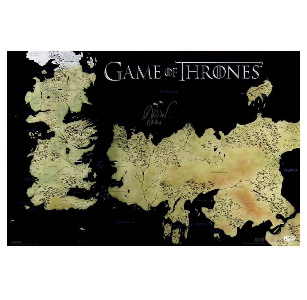 Isaac Hempstead Wright Signed Game of Thrones Westeros Map 24×36 Poster with “Bran” Inscription Isaac Hempstead Wright Other 24x36-isaac-hempstead-wright-game-thrones, supplier stock photo