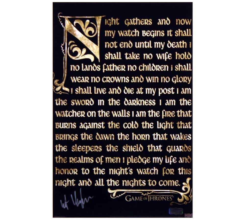 Kit Harington Signed Game of Thrones Unframed 11×17 Photo – Night’s Watch Oath Kit Harington Photo 11x17-kit-harington-game-thrones-unframed-11, supplier stock photo