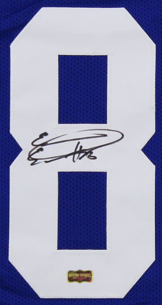 Eric Ebron Signed Indianapolis Custom Blue Jersey Eric Ebron Jersey eric-ebron-indianapolis-blue, view 2, supplier stock photo