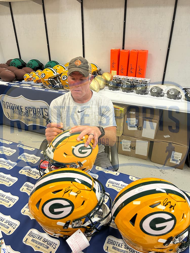 Brett Favre Signed Green Bay Packers Speed Flex Authentic NFL Helmet Brett Favre Helmet brett-favre-green-bay-packers-speed, Green Bay Packers, view 5, supplier stock photo