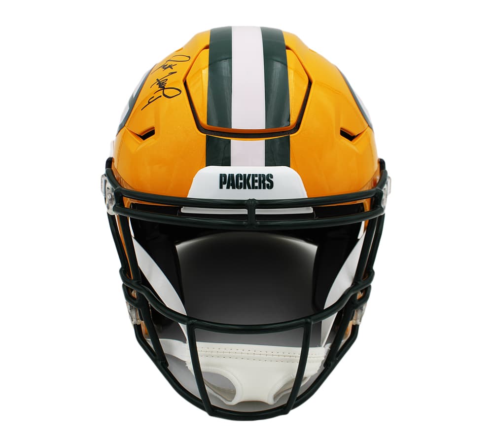 Brett Favre Signed Green Bay Packers Speed Flex Authentic NFL Helmet Brett Favre Helmet brett-favre-green-bay-packers-speed, Green Bay Packers, view 3, supplier stock photo
