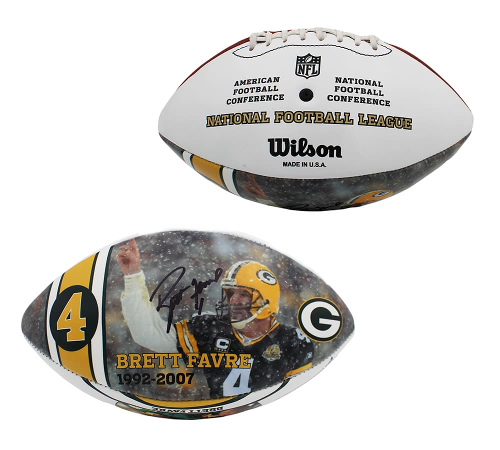 Brett Favre Signed Green Bay Packers Wilson Authentic Limited Edition Commemorative NFL Football Brett Favre Ball brett-favre-green-bay-packers-wilson, Green Bay Packers, supplier stock photo