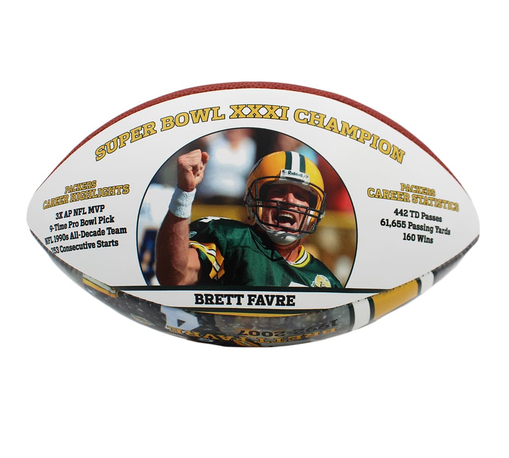 Brett Favre Signed Green Bay Packers Wilson Authentic Limited Edition Commemorative NFL Football Brett Favre Ball brett-favre-green-bay-packers-wilson, Green Bay Packers, view 4, supplier stock photo
