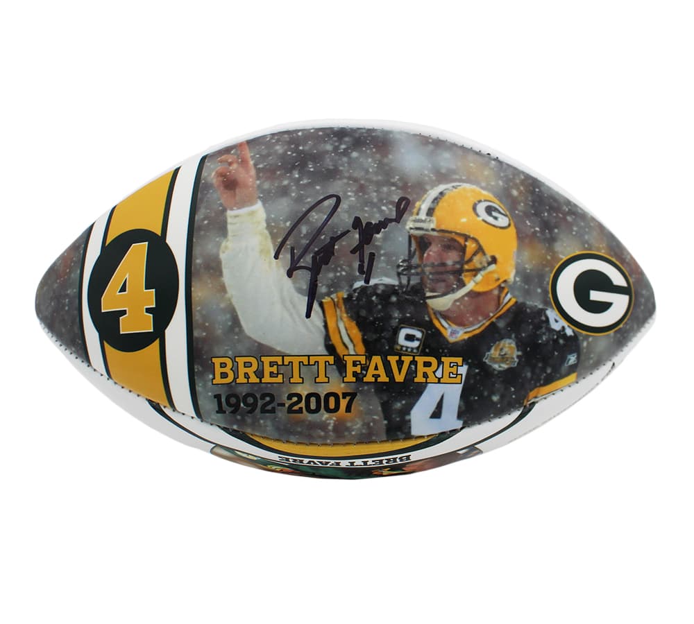 Brett Favre Signed Green Bay Packers Wilson Authentic Limited Edition Commemorative NFL Football Brett Favre Ball brett-favre-green-bay-packers-wilson, Green Bay Packers, view 2, supplier stock photo