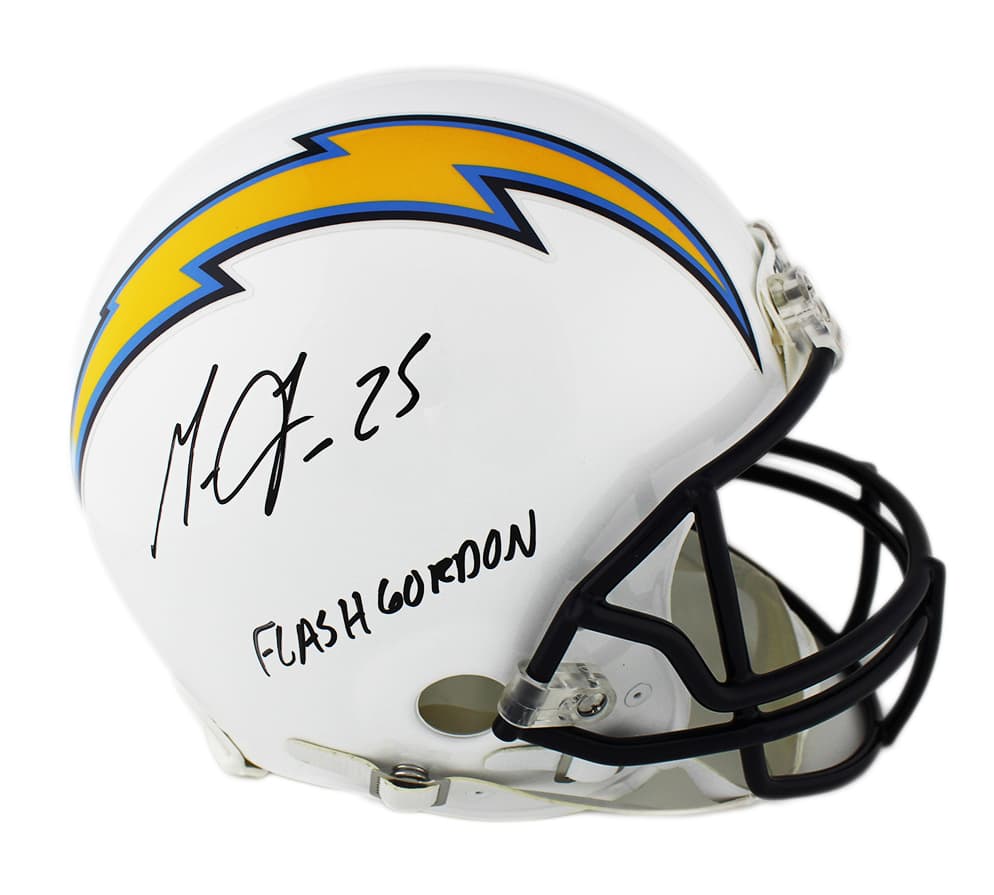Melvin Gordon Signed Los Angeles Chargers Authentic NFL Helmet with “Flash Gordon” Inscription Melvin Gordon Helmet melvin-gordon-los-angeles-chargers-nfl, supplier stock photo