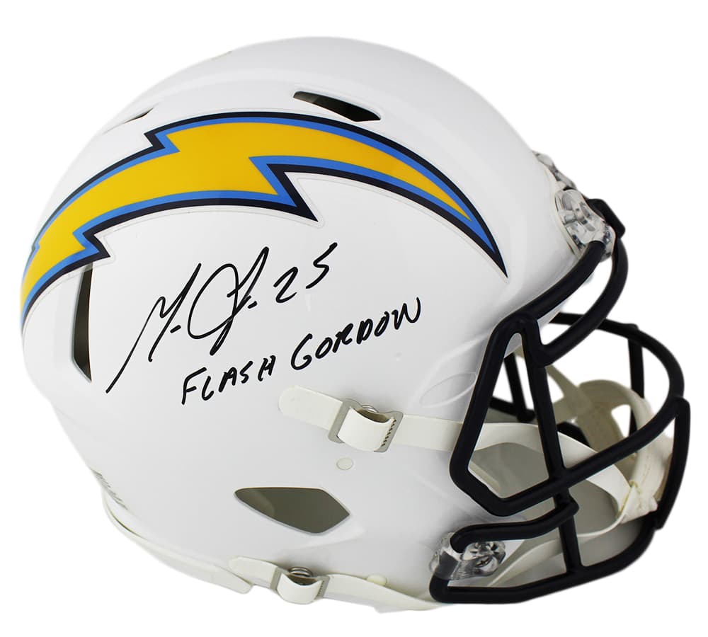 Melvin Gordon Signed Los Angeles Chargers Speed Authentic NFL Helmet with “Flash Gordon” Inscription Melvin Gordon Helmet melvin-gordon-los-angeles-chargers-speed, supplier stock photo