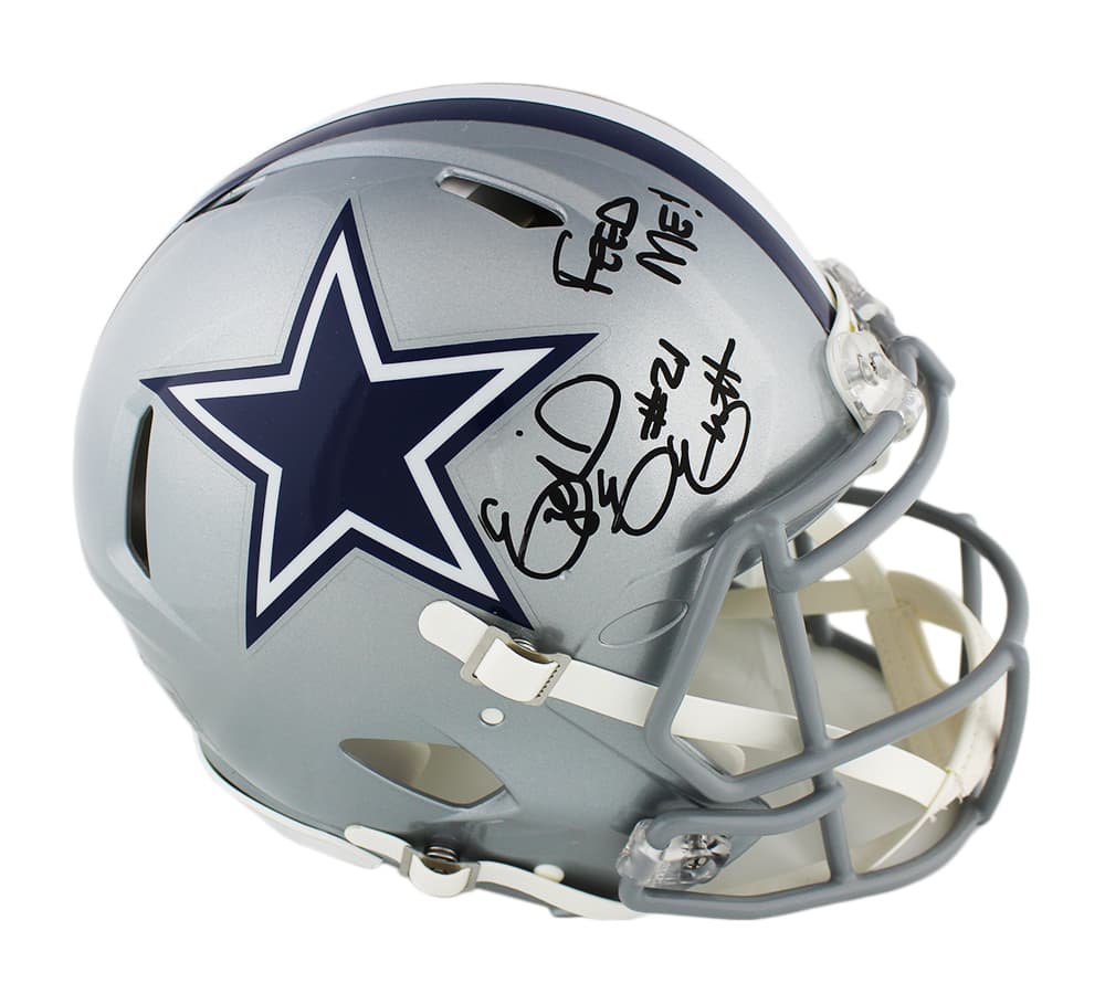Ezekiel Elliott Signed Dallas Cowboys Speed Authentic NFL Helmet with “Feed Me” Inscription Ezekiel Elliott Helmet ezekiel-elliott-dallas-cowboys-speed-nfl, Dallas Cowboys, supplier stock photo