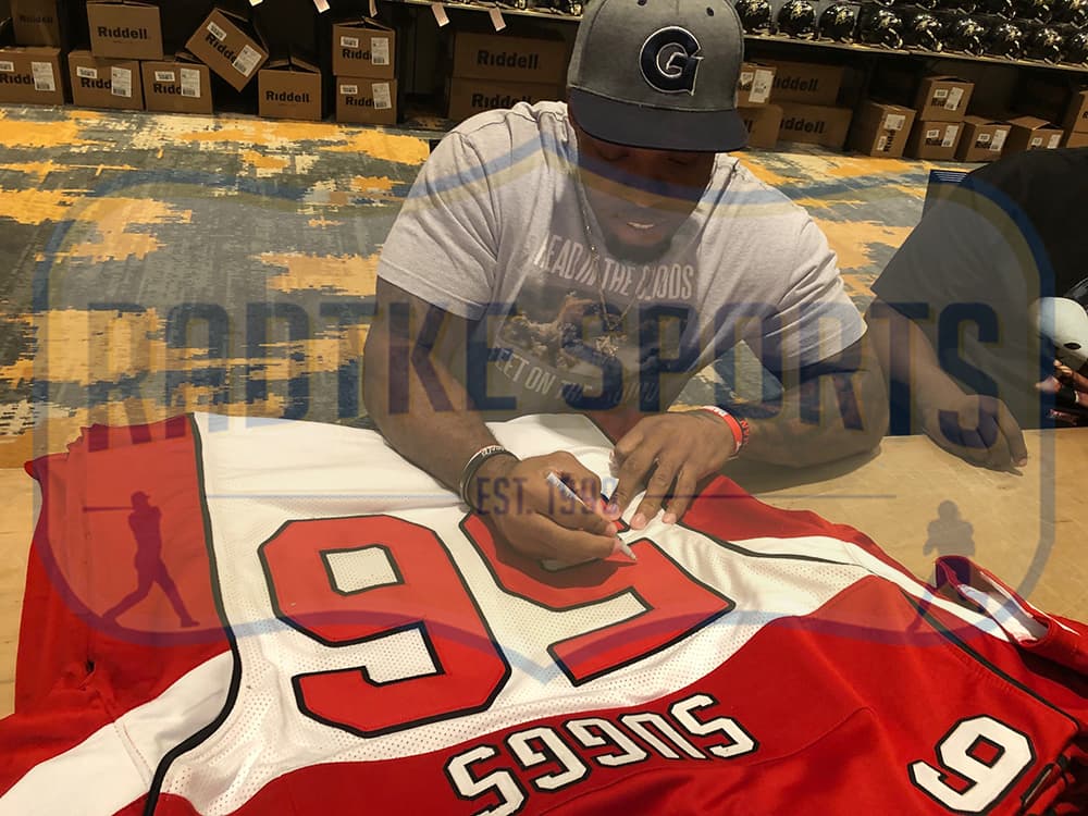 Terrell Suggs Signed Arizona Custom Red Jersey Terrell Suggs Jersey terrell-suggs-arizona-red, view 3, supplier stock photo