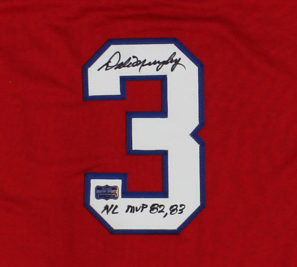 Dale Murphy Signed Atlanta Custom Red Jersey With “82, 83 NL MVP” Inscription Dale Murphy Jersey dale-murphy-atlanta-red-82-83, view 2, supplier stock photo