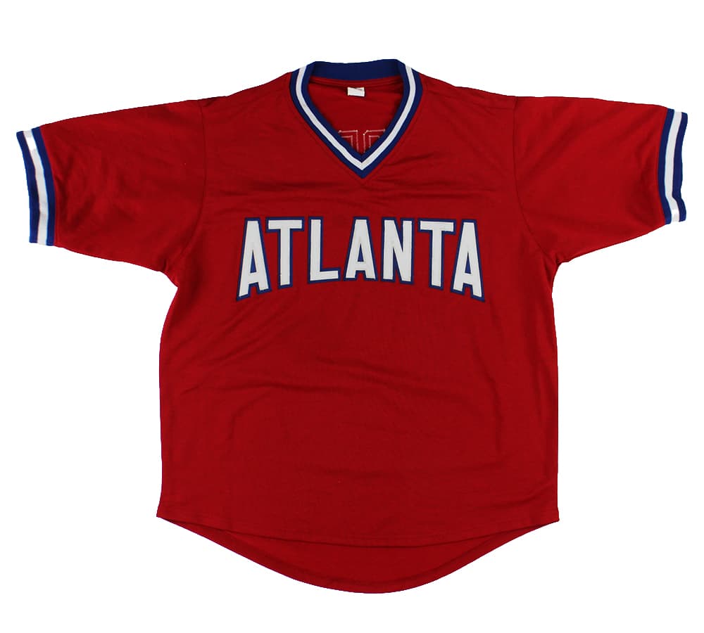 Dale Murphy Signed Atlanta Custom Red Jersey With “82, 83 NL MVP” Inscription Dale Murphy Jersey dale-murphy-atlanta-red-82-83, view 3, supplier stock photo