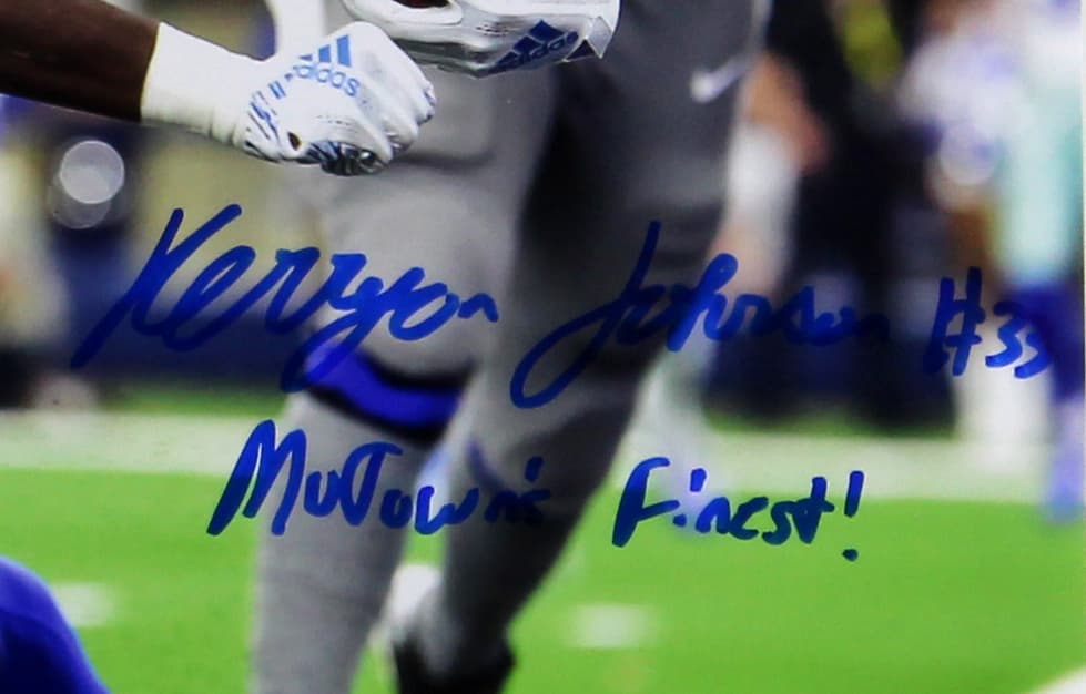 Kerryon Johnson Signed Detroit Lions Unframed 16×20 Photo with “MoTown’s Finest!” Inscription – Diving for Touchdown Kerryon Johnson Photo 16x20-kerryon-johnson-detroit-lions-unframed-16, view 2, supplier stock photo